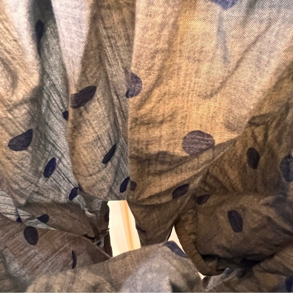 Girl’s Oshkosh Polka Dot Tie Ruffle Tank Crop Top Strap Gray Blue Elastic Size 7 - Picture 5 of 6